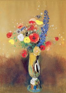 Flores silvestres em um vaso de pescoço comprido, c.1912 (pastel sobre papel)